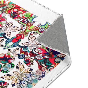 Artsy Floral Pop White Area Rug