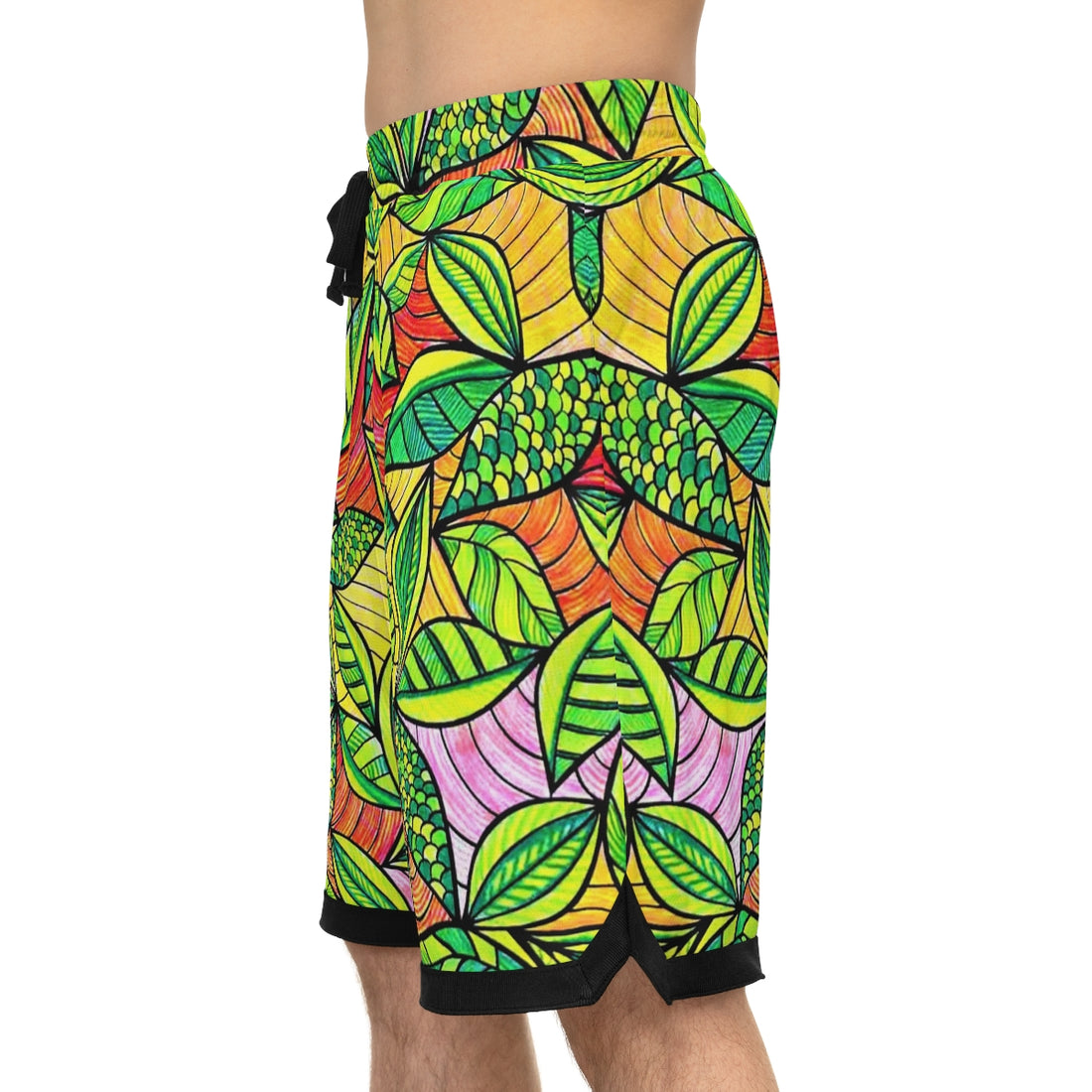 Tropical Resort Basketball Rib Shorts (AOP)