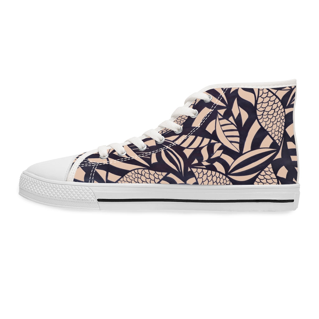 Nude Tropical Minimalist Women's High Top Sneakers