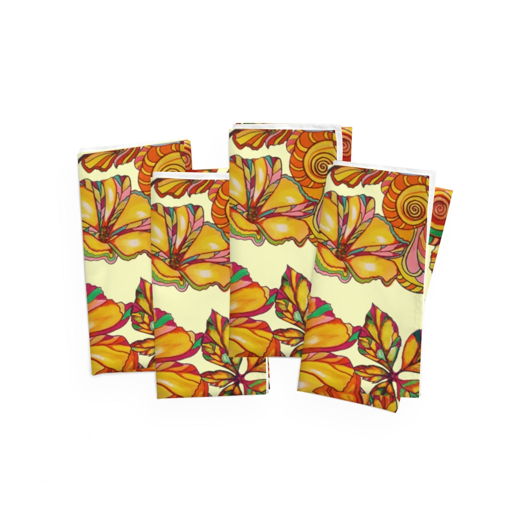 Cream Artsy Floral Napkin