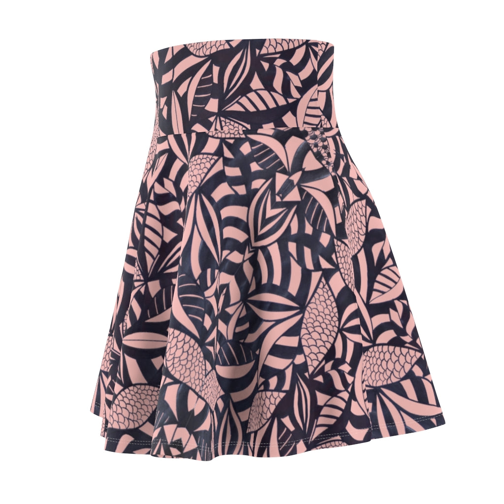 Tropical Minimalist Blush Skater Skirt