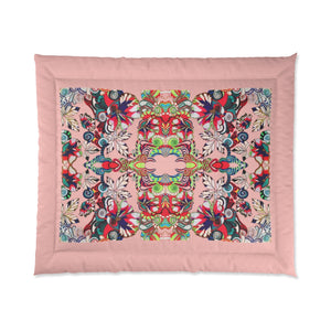Floral Graphic Blush Comforter