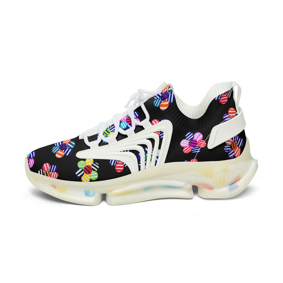 Black Candy Floral Printed OTT Women's Mesh Knit Sneakers