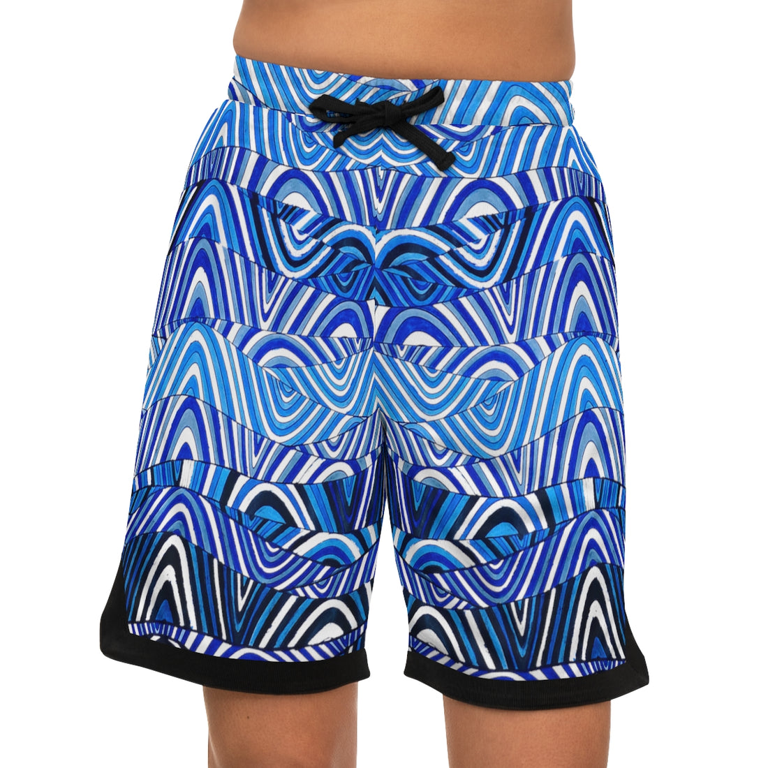 White Sonic Basketball Rib Shorts (AOP)