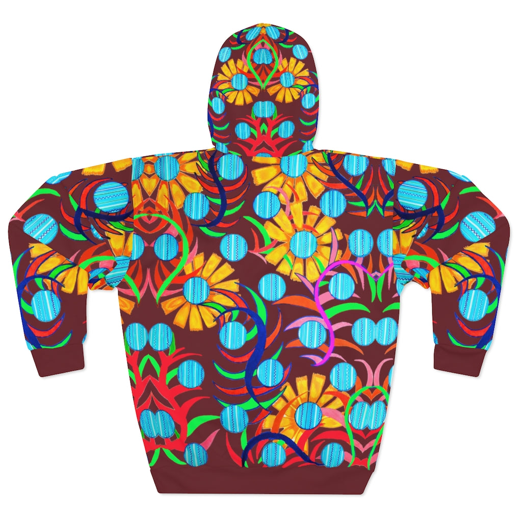 Unisex Sunflower Pullover Marsala Hoodie