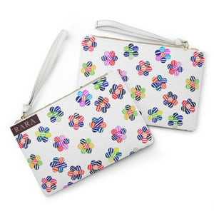 White Candy Florals Clutch Bag