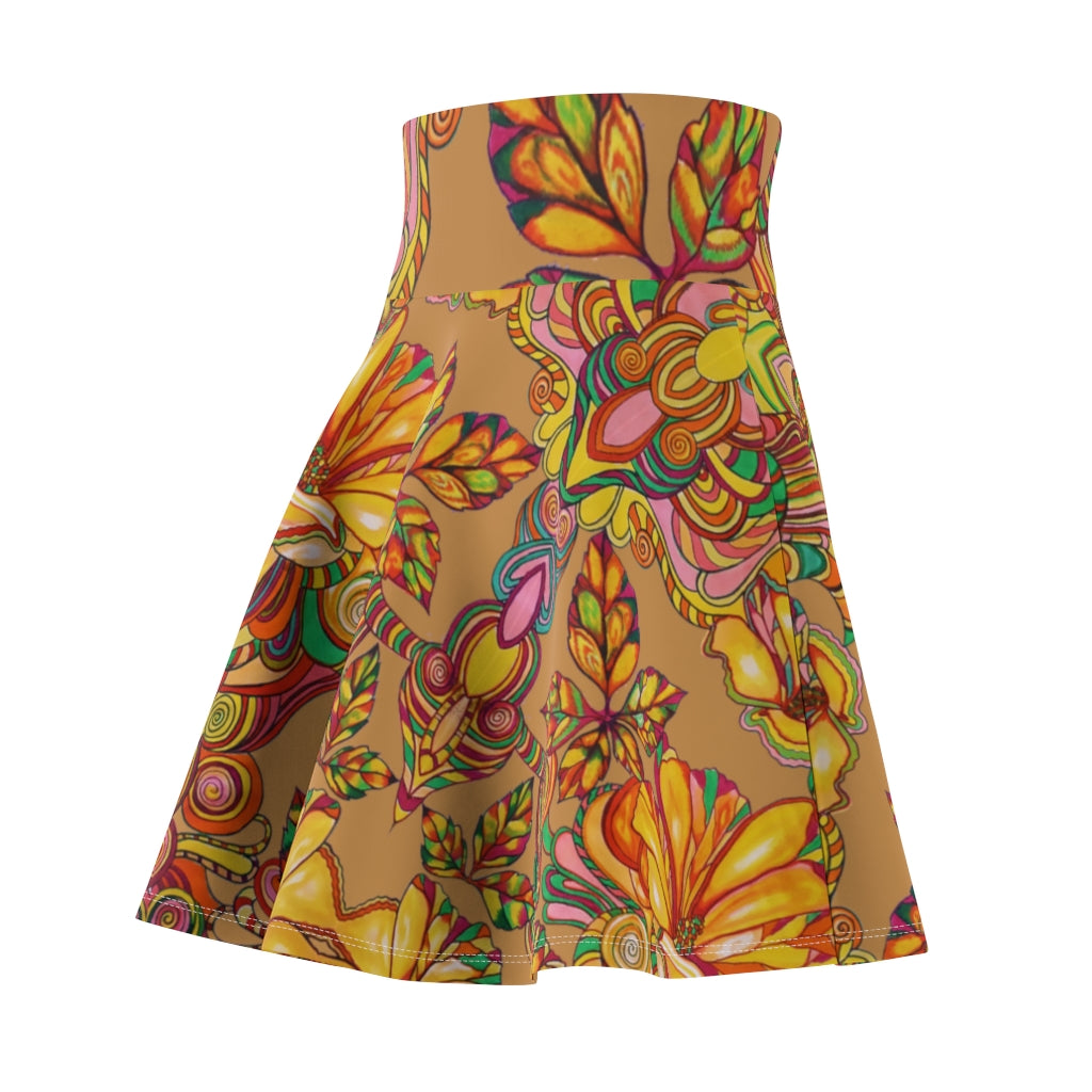 Artsy Floral Tussock Skater Skirt