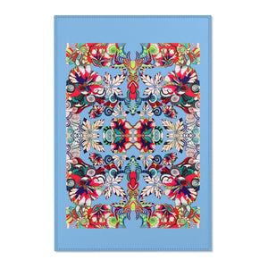 Artsy Floral Pop Sky Area Rug