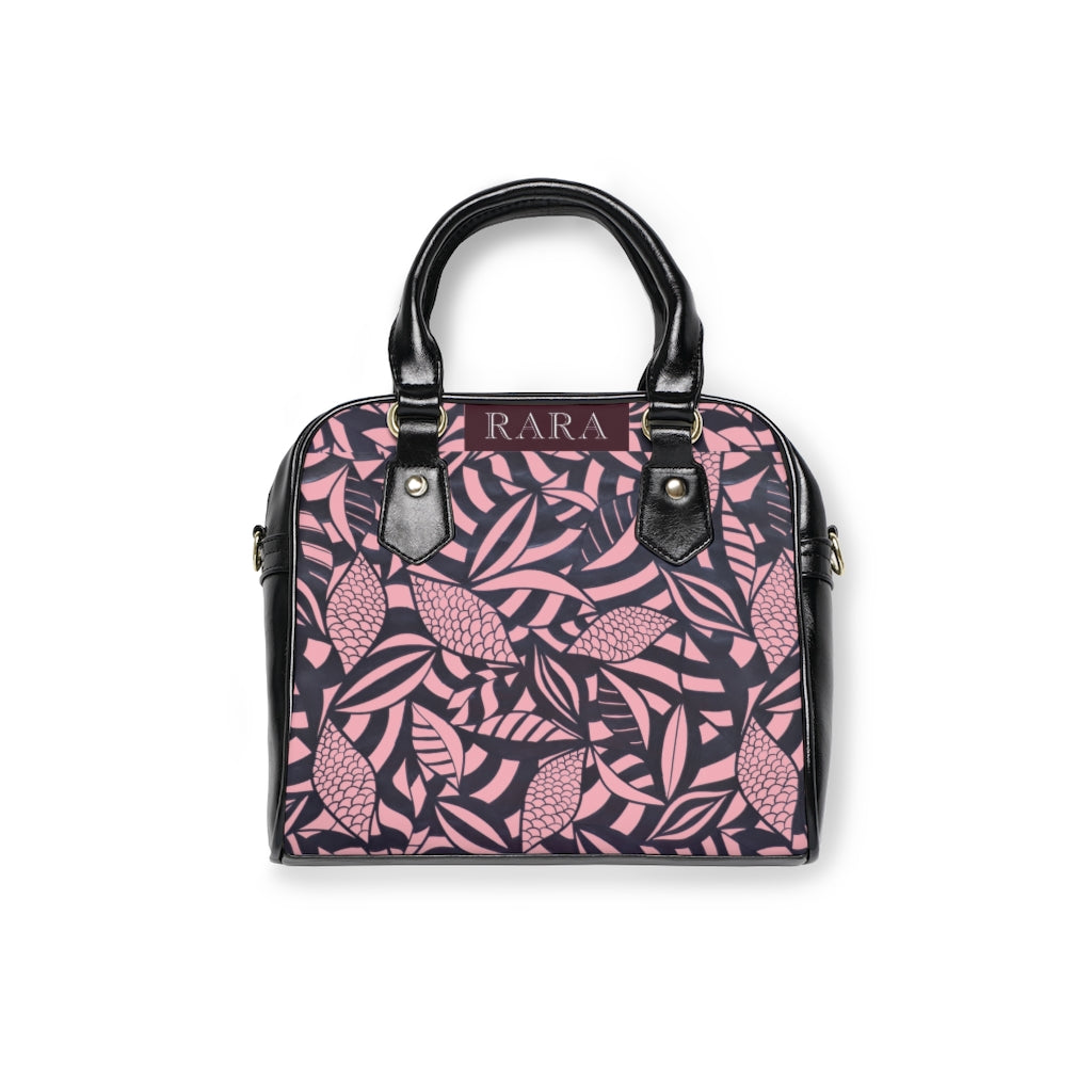 blush pink tropical print handbag