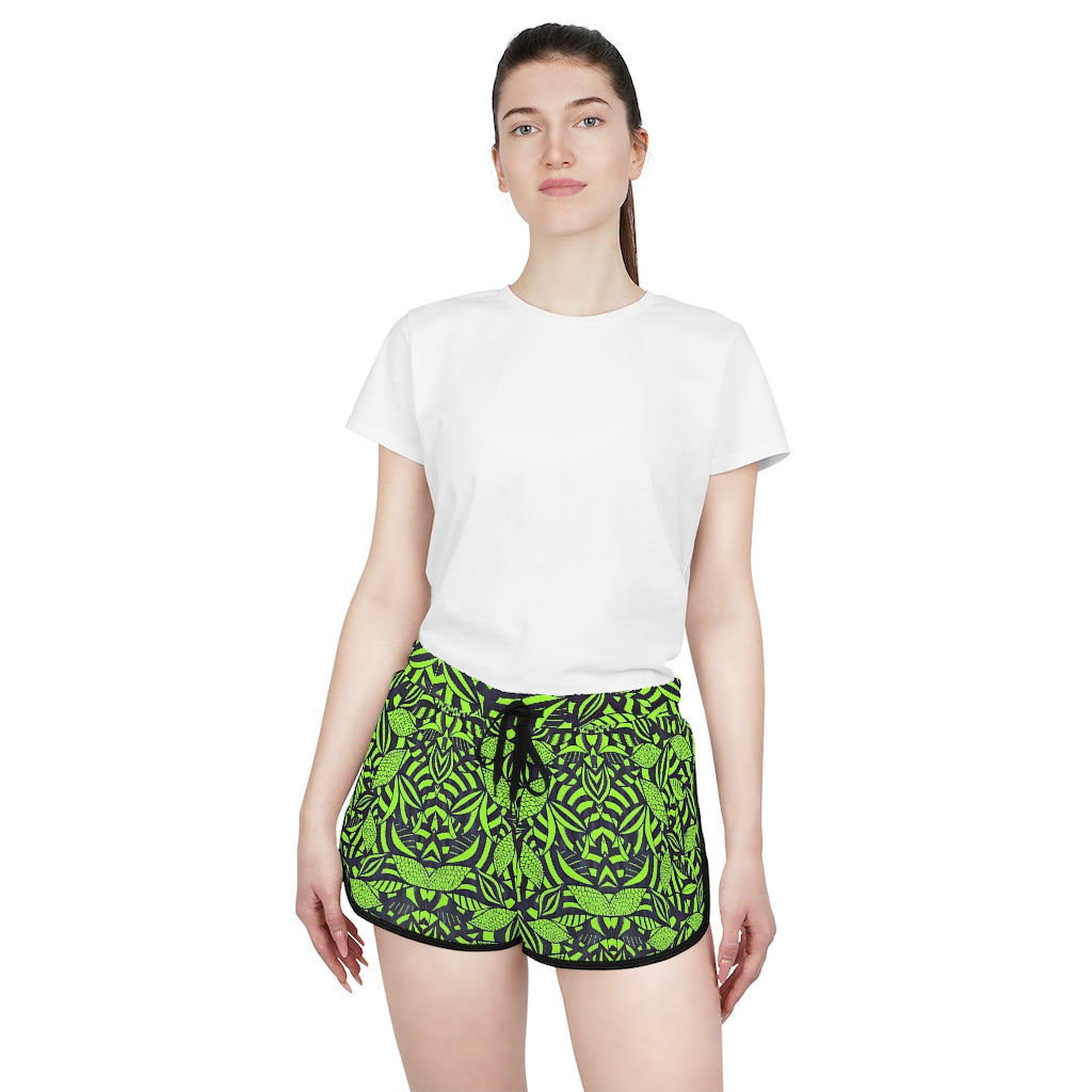 Lime Tropical Minimalist Relaxed Shorts