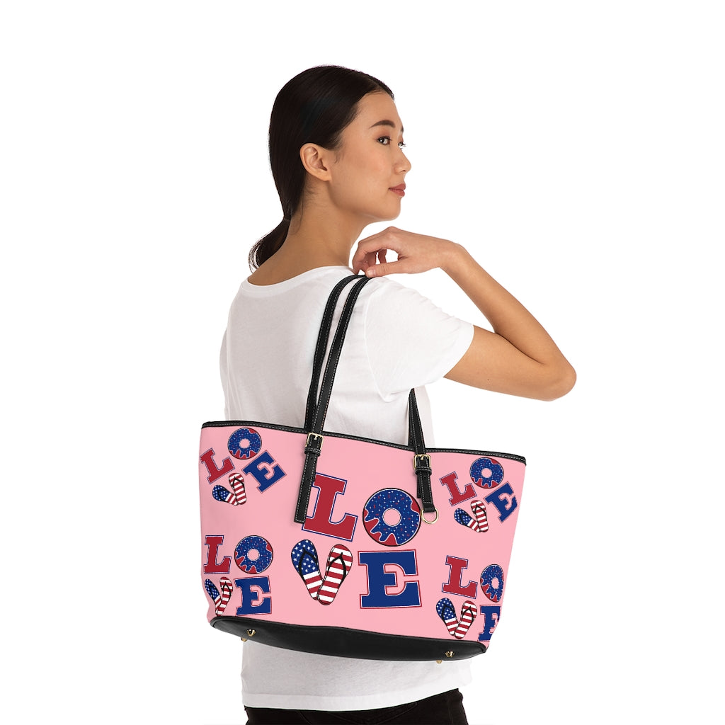 Blush LOVE PU Leather Shoulder Bag