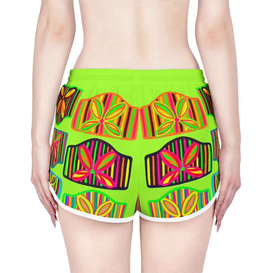 Lime Deco Print Relaxed Shorts