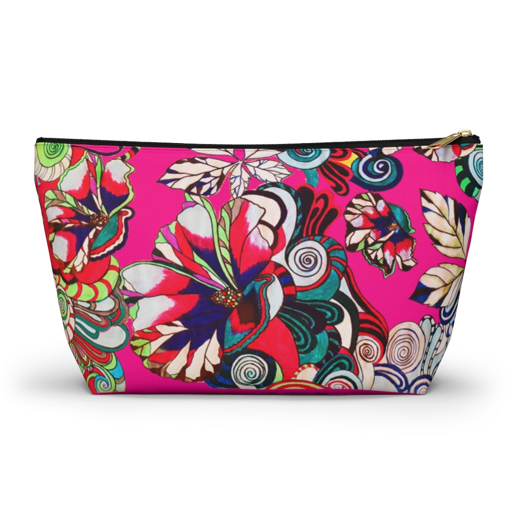 Floral Pop Hot Pink Accessory Pouch