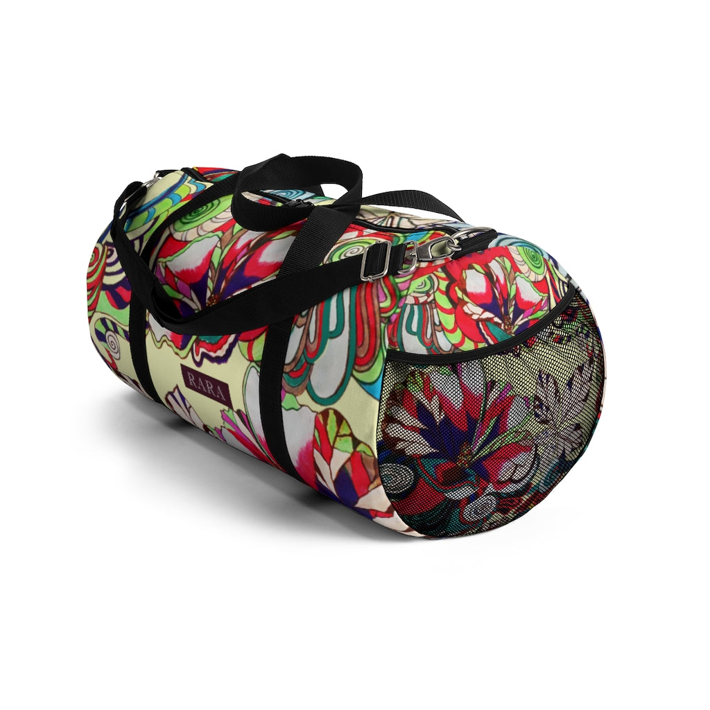 Artsy Floral Pop Cream Duffel Bag