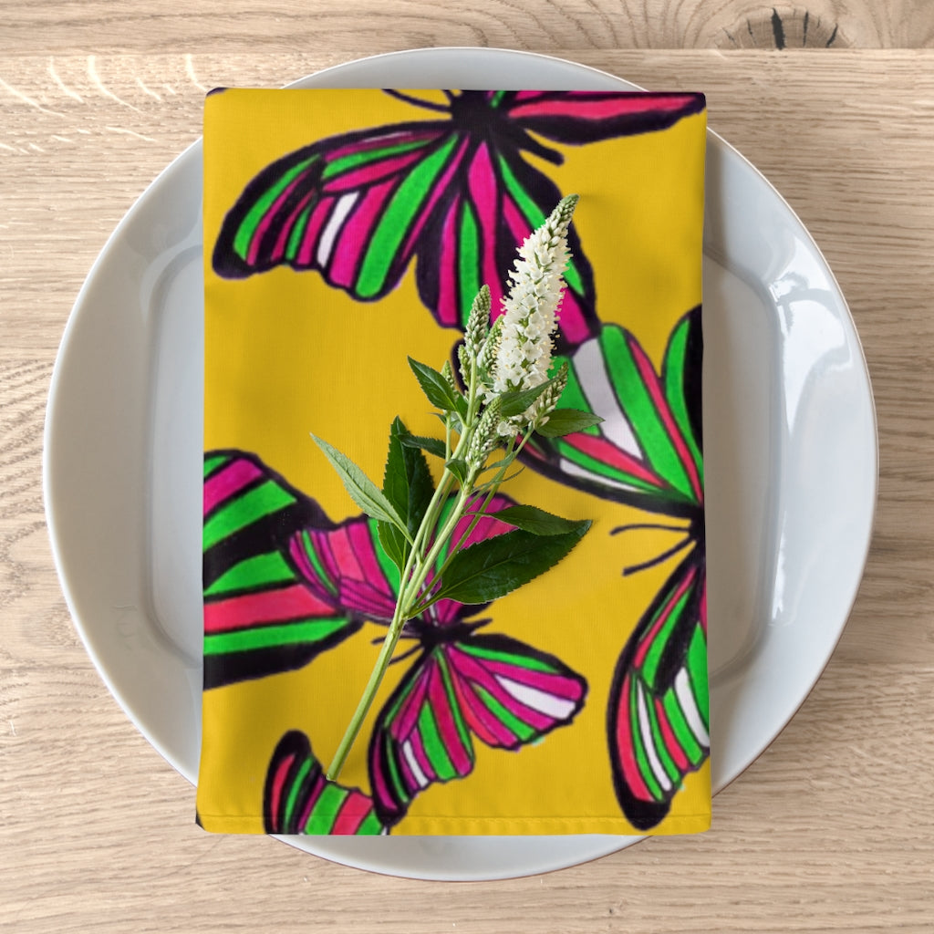 Yellow Butterflies Napkin