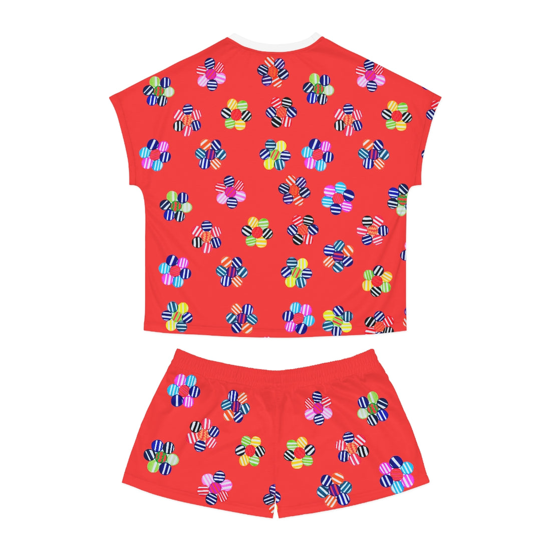 Vermillion Candy Floral Short Pajama Set (AOP)