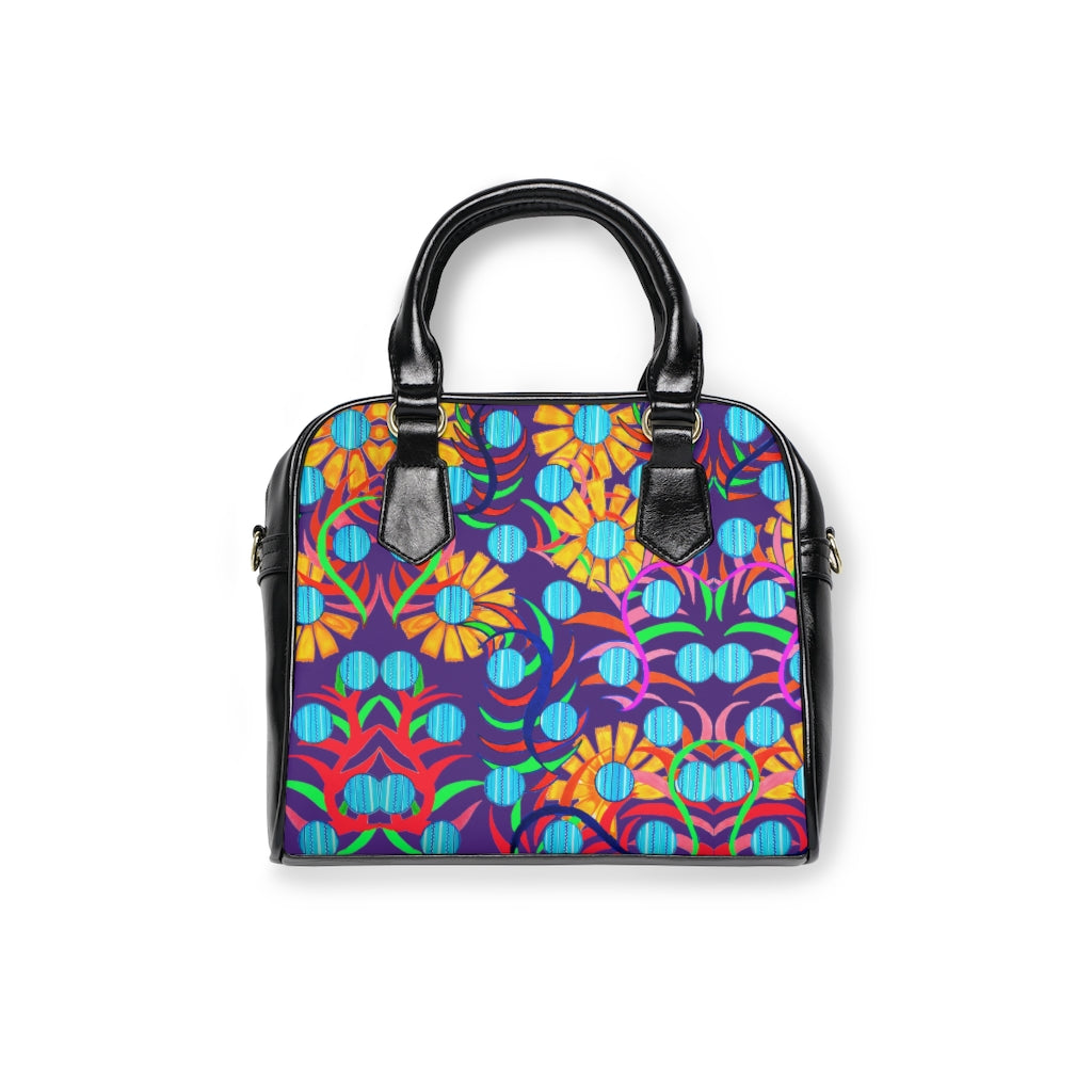 Purple Sunflower AOP Handbag