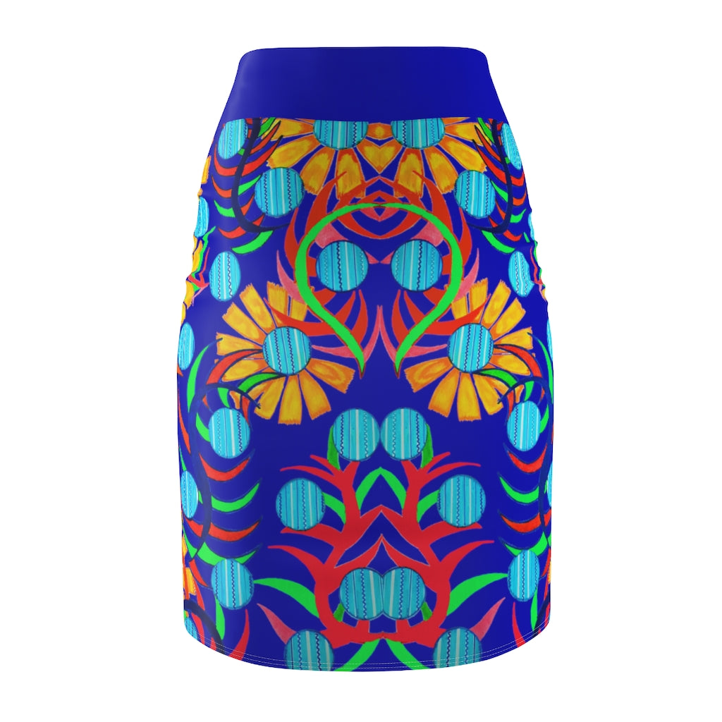 Sunflower Royal Blue Pencil Skirt