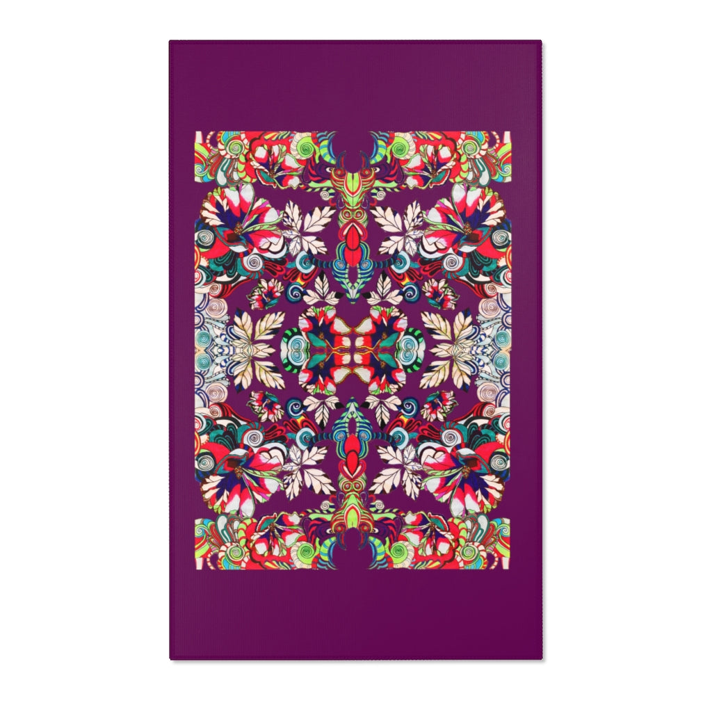 Artsy Floral Pop Orchid Area Rug