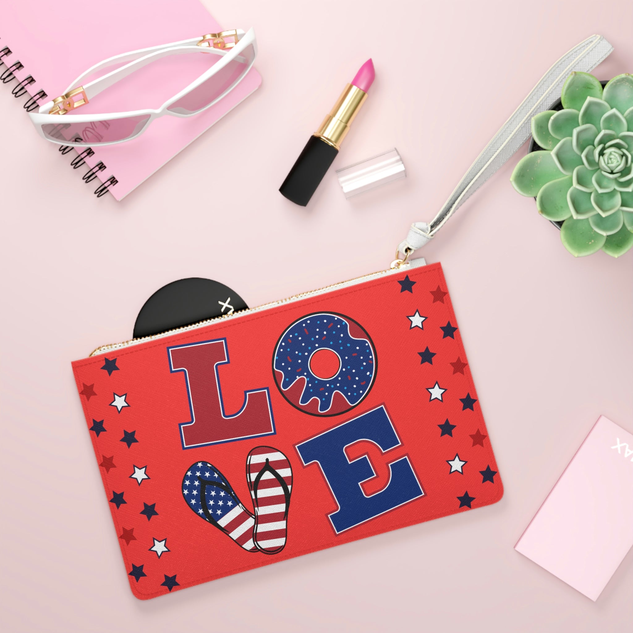 Vermillion American Love Clutch Bag