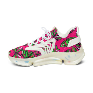 Hot Pink Butterfly Printed OTT Women's Mesh Knit Sneakers