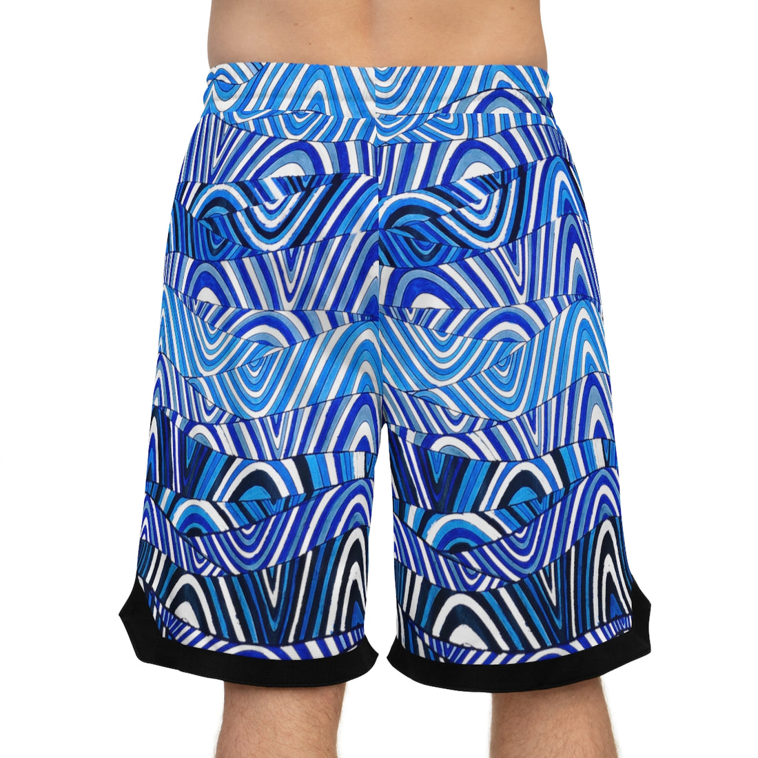 White Sonic Basketball Rib Shorts (AOP)