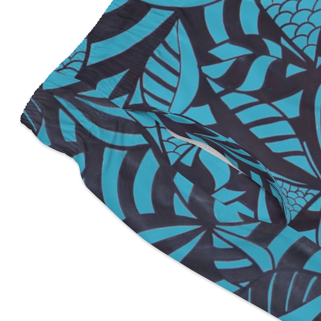 Aqua Tropical Minimalist Men's Swimming Trunks