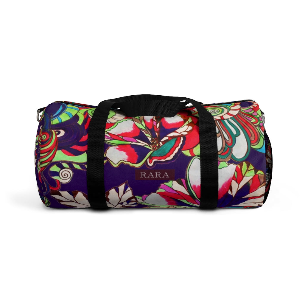 Artsy Floral Pop Violet Duffel Bag