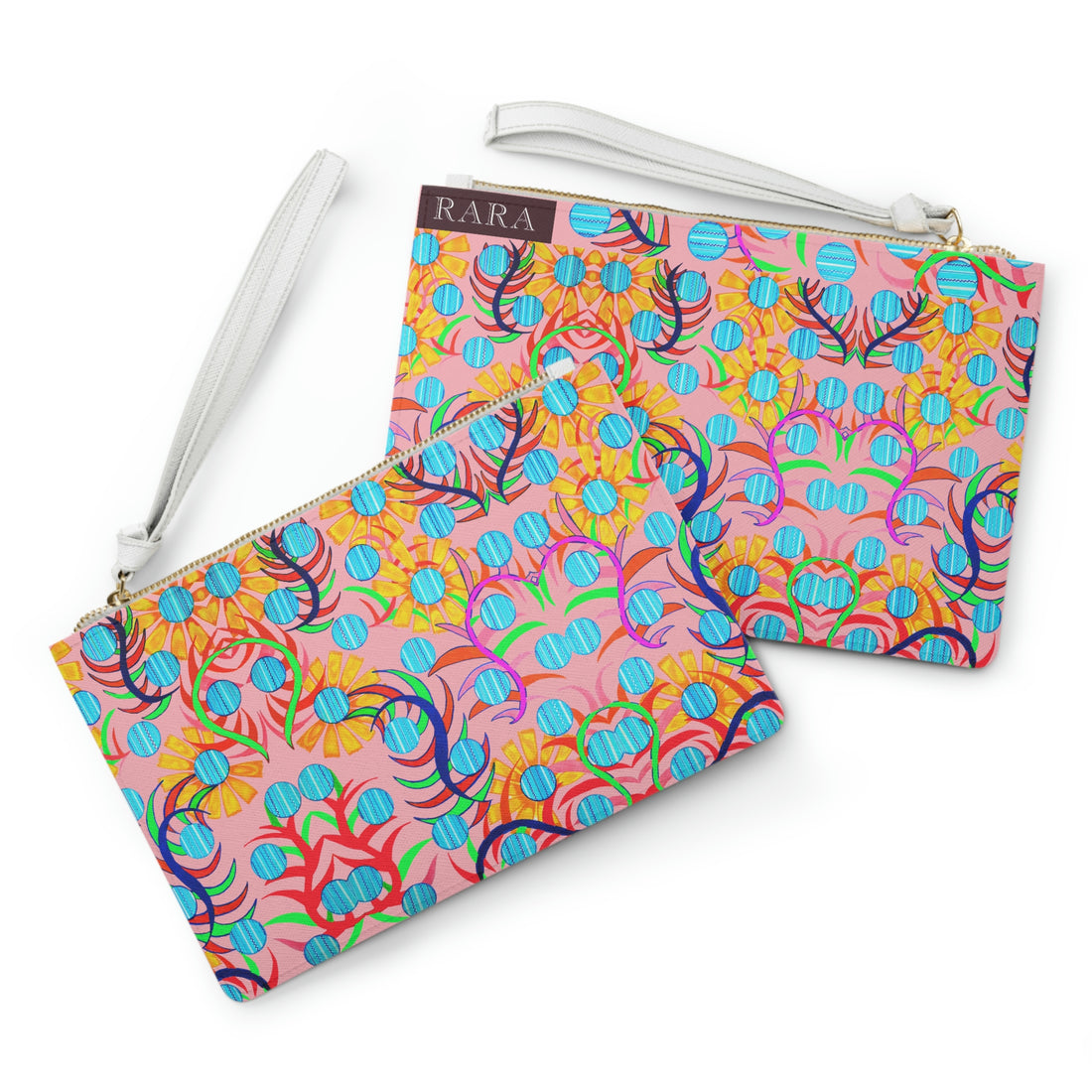 Blush Sunflower Print Clutch Bag