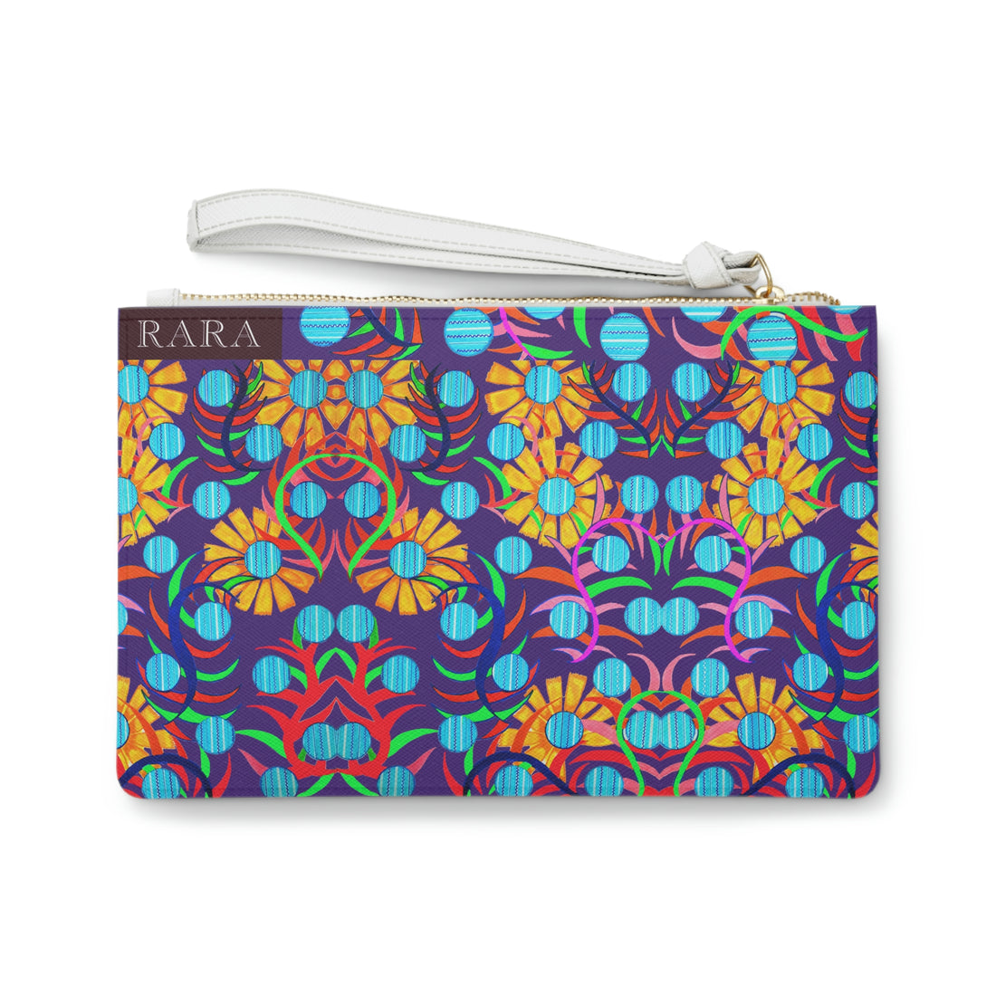 Purple Sunflower Print Clutch Bag