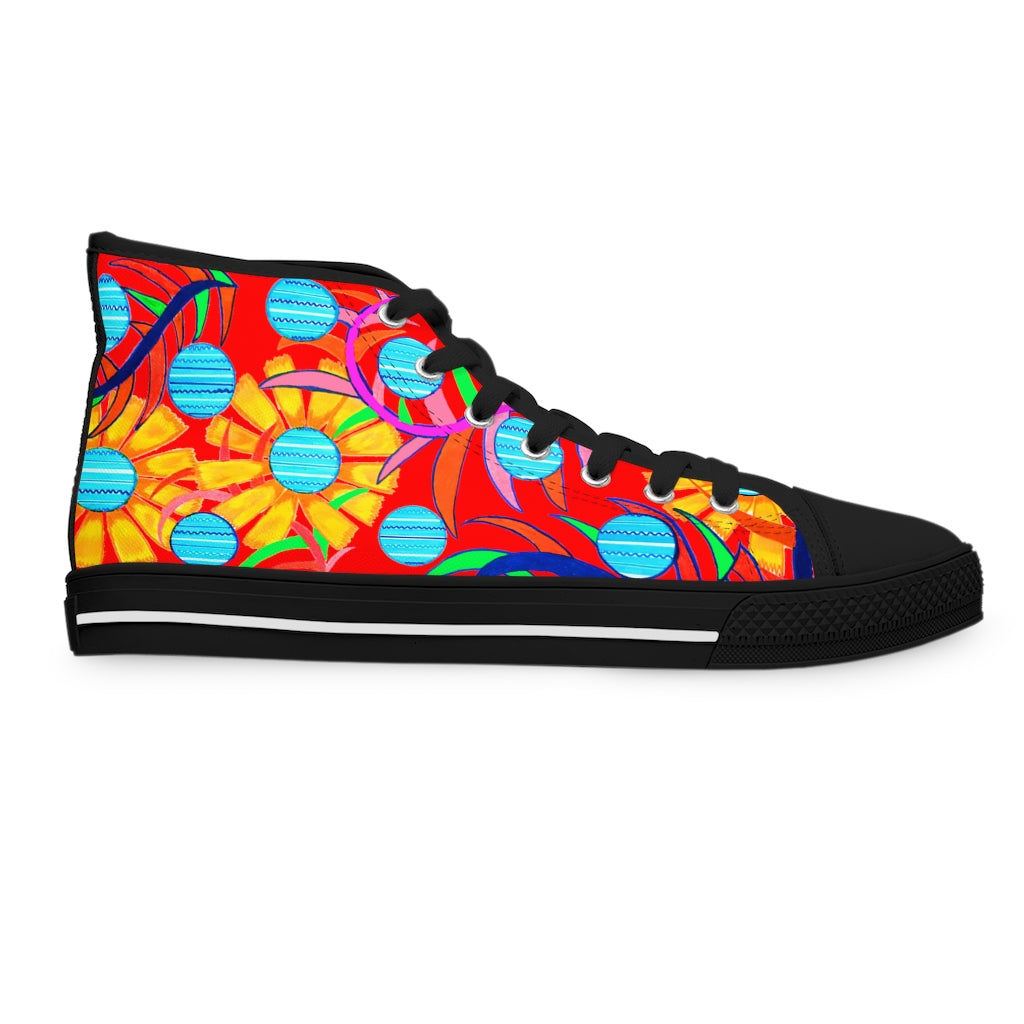 Red Sunflower Women's High Top Sneakers