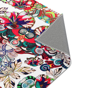 Artsy Floral Pop White Area Rug