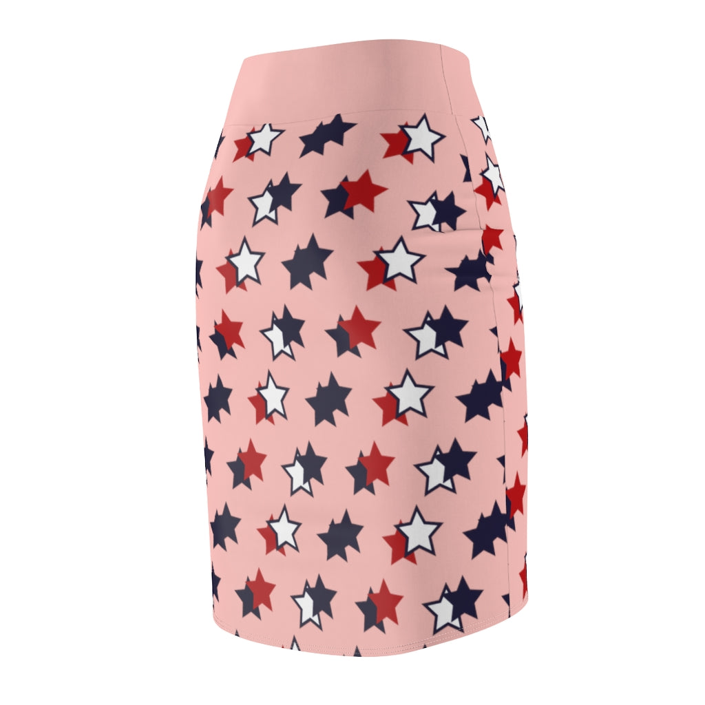 AOP Starry Blush Pencil Skirt
