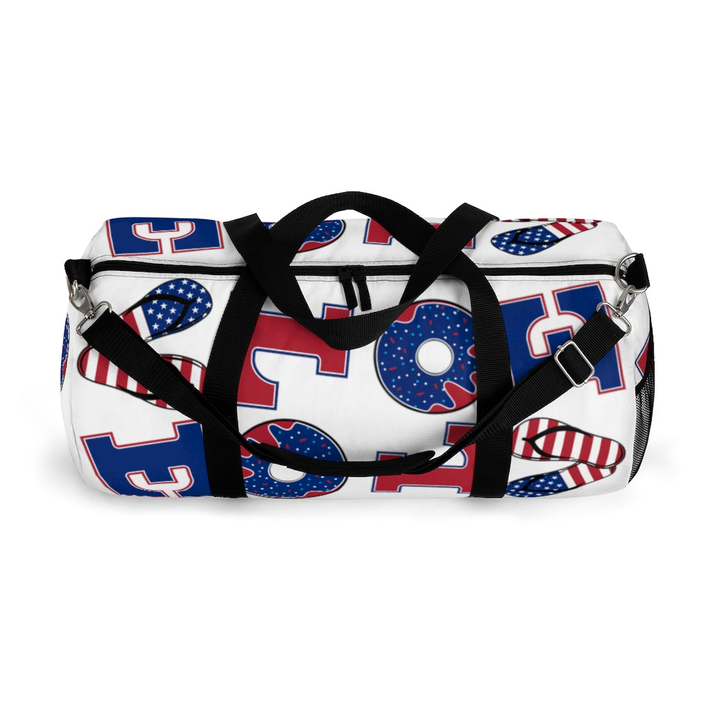 American Love White Duffel Bag