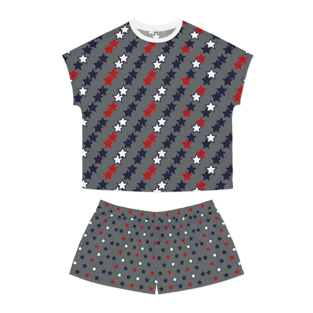 Ash Star Print Short Pajama Set (AOP)