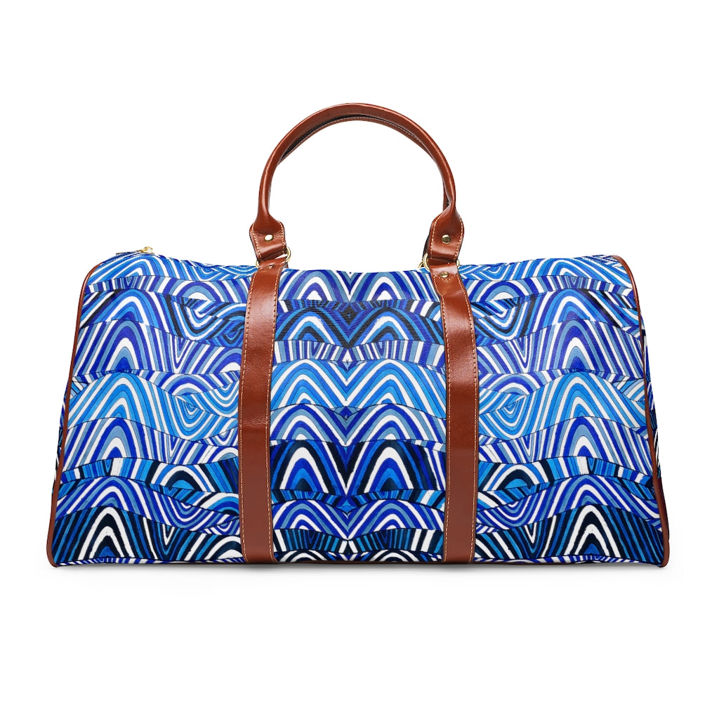 white psychedelic print duffel bag