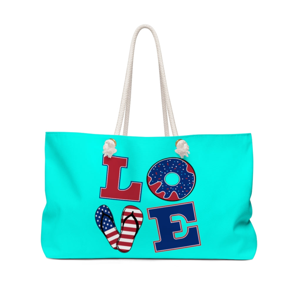 American Love Cyan Weekender Bag