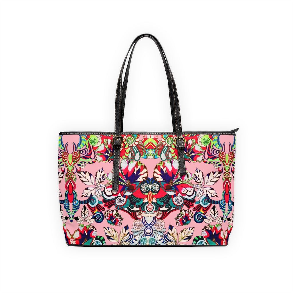 Blush Floral Pop PU Leather Shoulder Bag