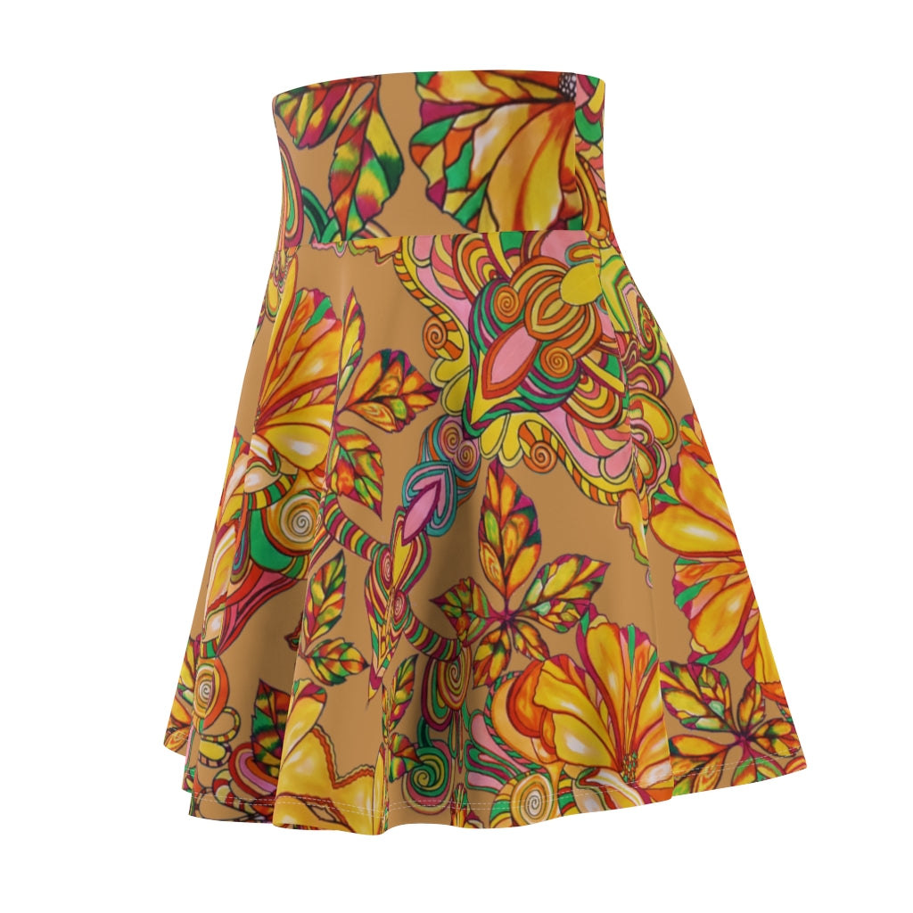 Artsy Floral Tussock Skater Skirt