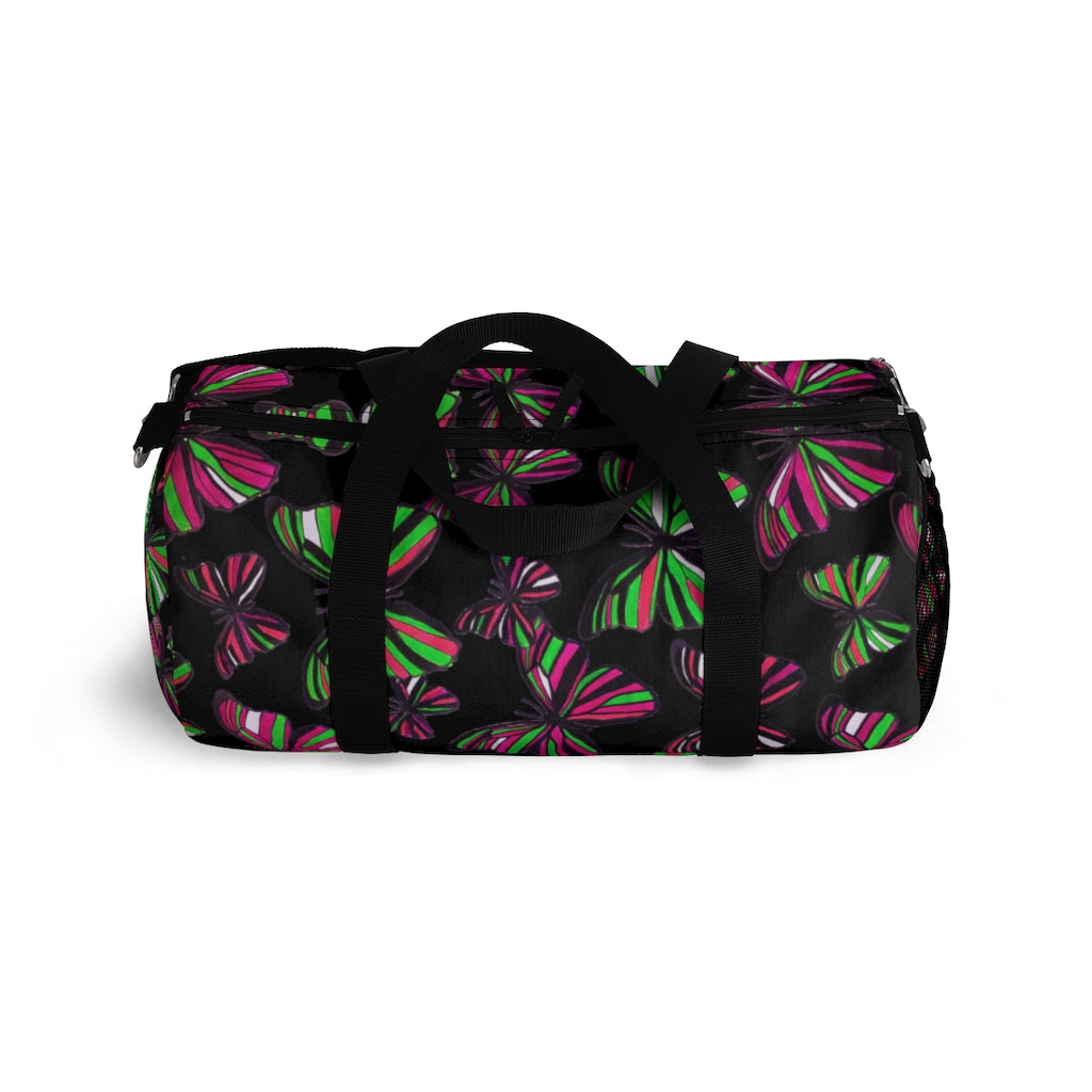 Butterflies Black Duffel Bag