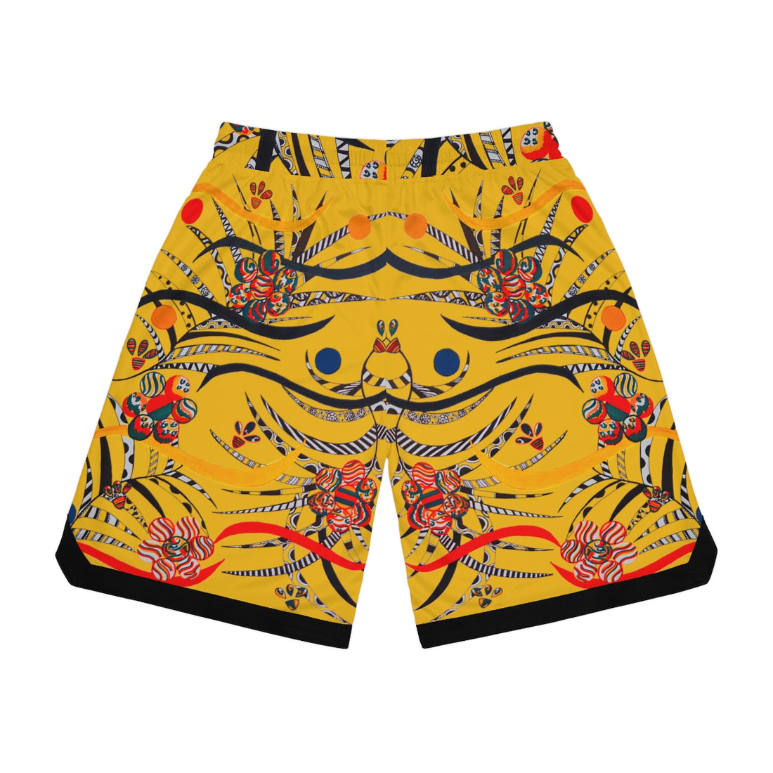 Yellow Wilderness Basketball Rib Shorts (AOP)