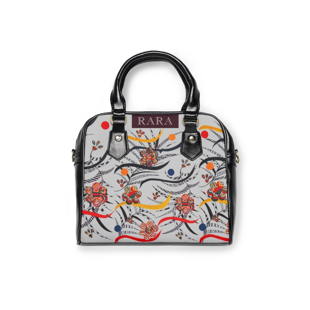 slate grey animal & jungle print handbag