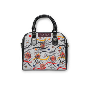 slate grey animal & jungle print handbag