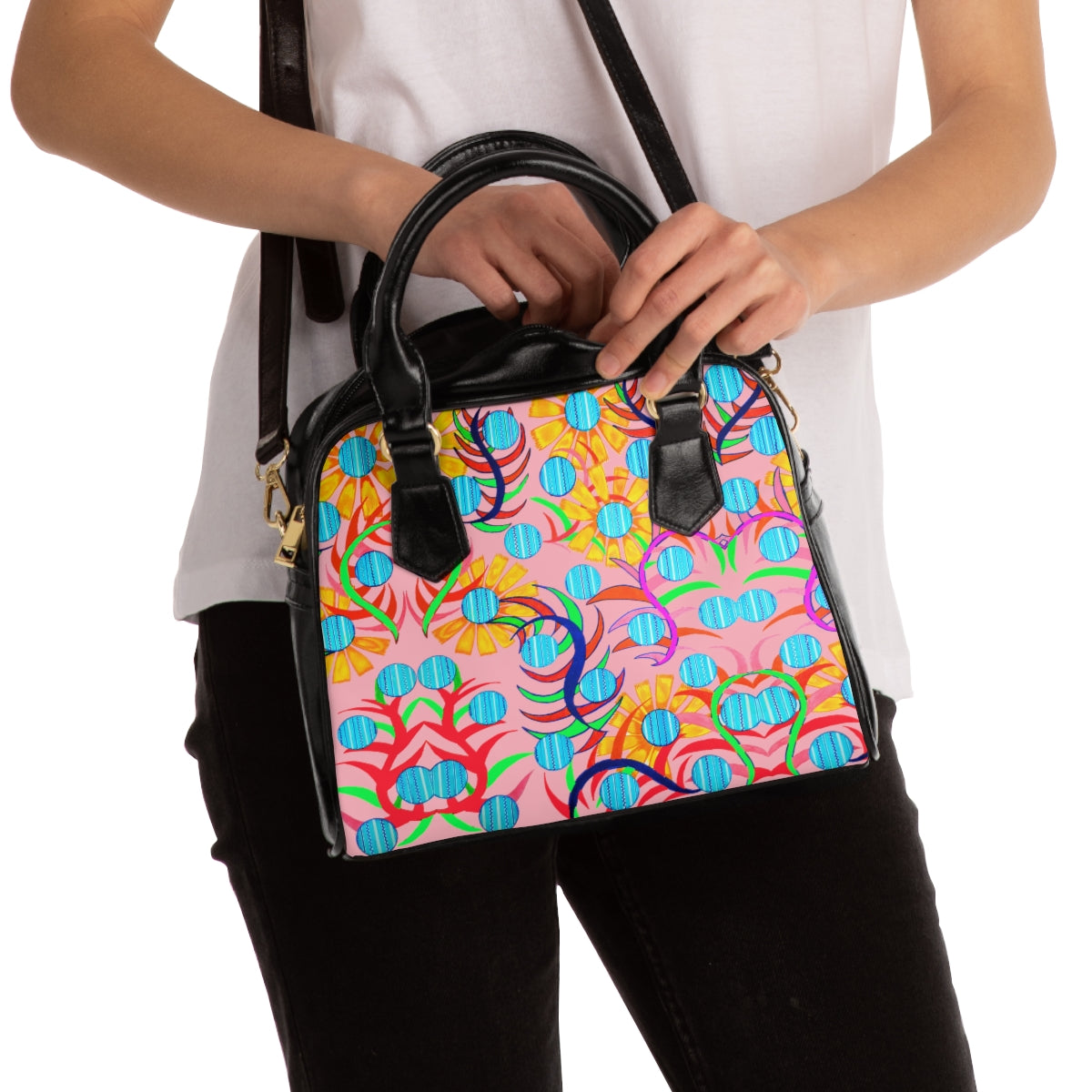 Blush Sunflower AOP Handbag