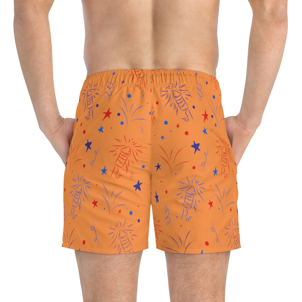 Men's Firecracker Peach Swimming Trunks