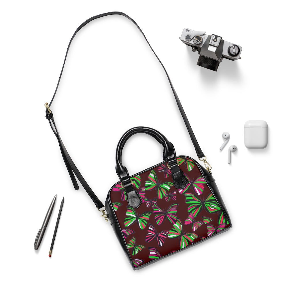 Marsala Butterflies AOP Handbag