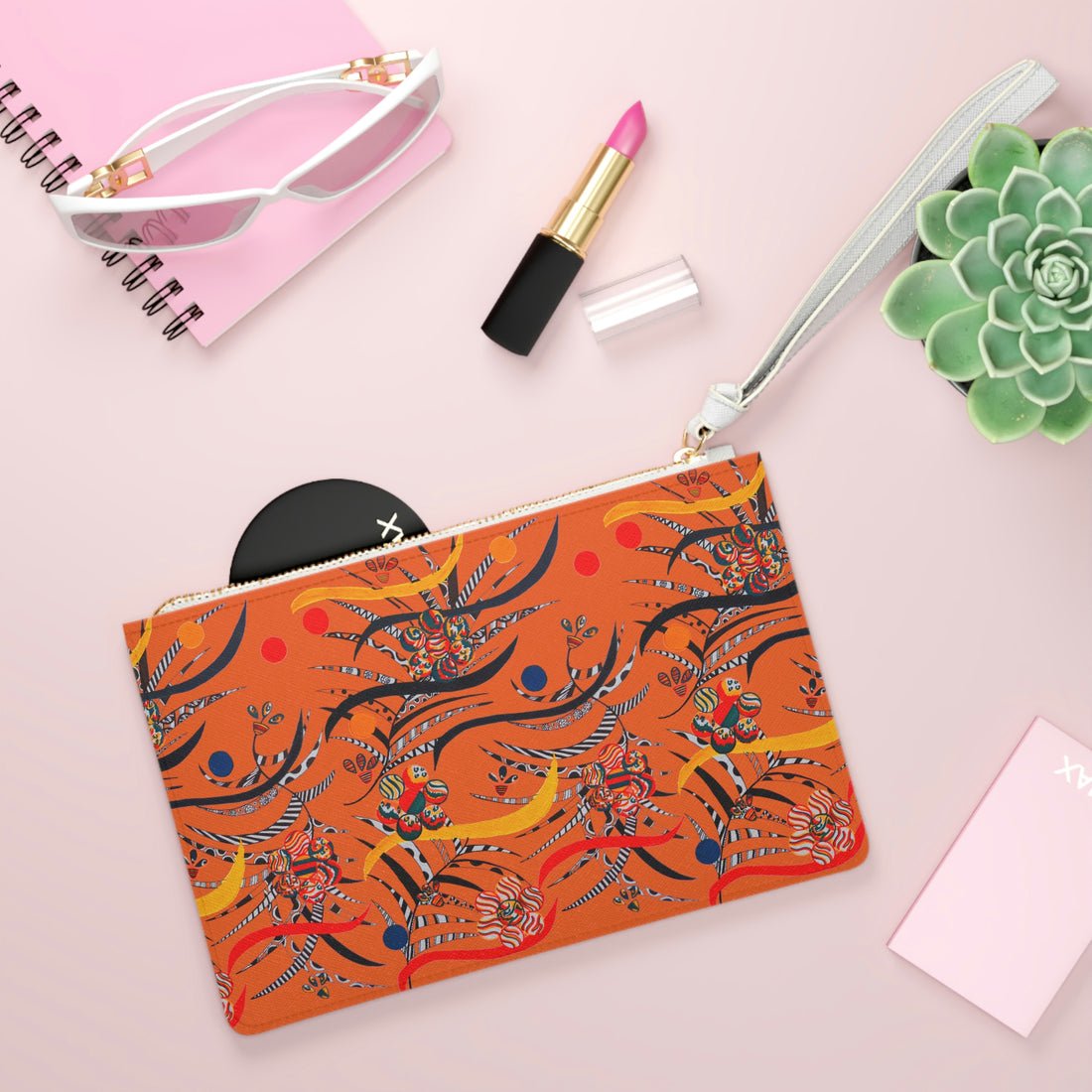 Orange Wilderness Clutch Bag