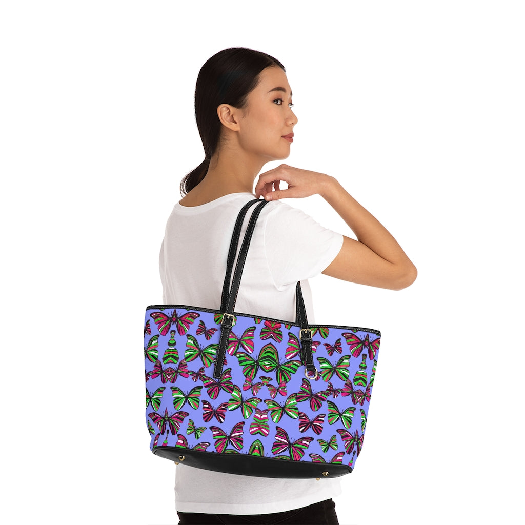Very Peri Butterfly PU Leather Shoulder Bag