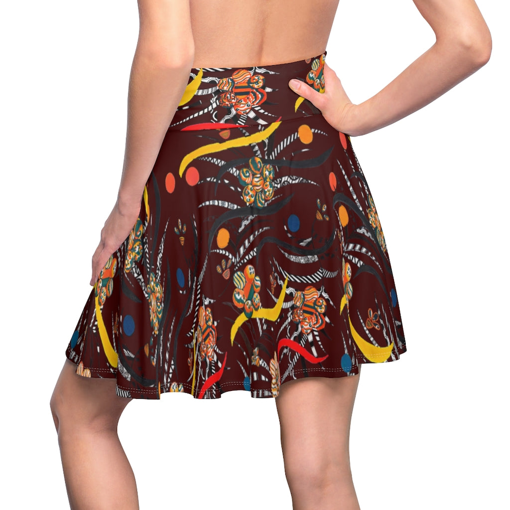 Marsala Wilderness Skater Skirt