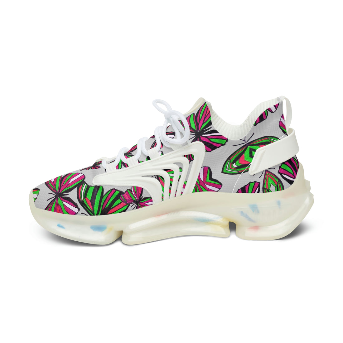 Slate Butterfly Printed OTT Women's Mesh Knit Sneakers